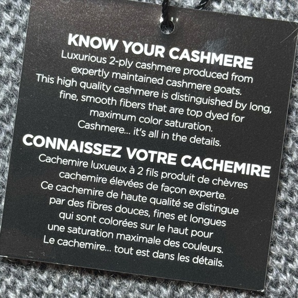 Saks Fifth Avenue Men’s Cashmere Quarter Zip Sweater Charcoal Size M - Picture 10 of 12